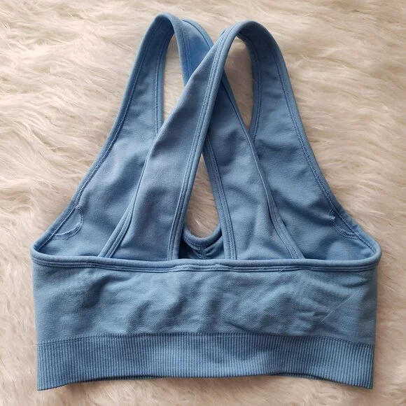 Alphalete Amplify Bra Blue Seamless Longline size S - Picture 3 of 10